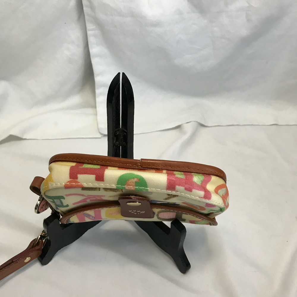 Dooney and Bourke Vintage Graffiti Rainbow Flap Wristlet - Picture 4 of 8